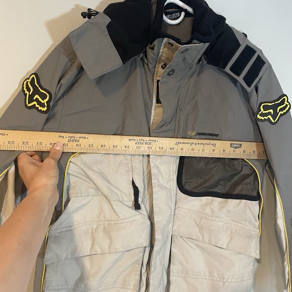 Fox Racing Winter Coat Parka Gray Black Men's M Snowmobiling Ski Hooded Jacket - Picture 10 of 15